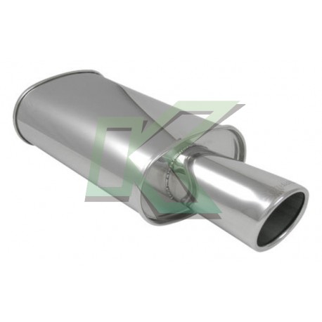 Muffler cromado de 3.0" ovalado salida cónica Vibrant / Streetpower