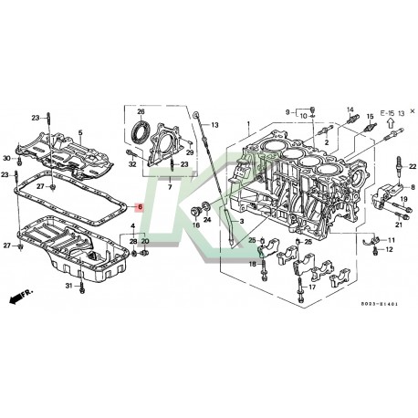 Empaque de carter original HONDA / Serie B