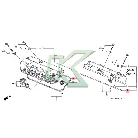 Empaquetadura tapa valvulas original HONDA / Accord 98-02 / Pilot 03-04