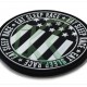 Rubber velcro circle Flag Patch / Black/white