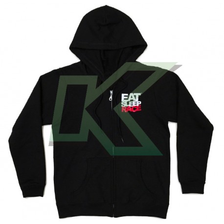 Ladies Zip Up Hoodie Logo / Black/red