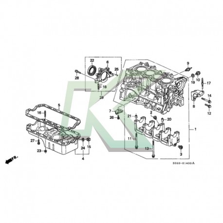 Empaque carter lata original HONDA / SERIE D 96-00