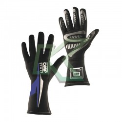 Guantes de piloto ignifugo OMP - SPORT / XL Negro-Azul